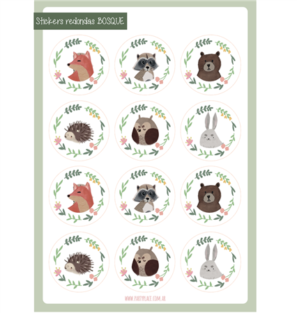 Stickers plancha Bosque 12s 1u